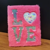Love Tasarımlı Peluş Defter - 1