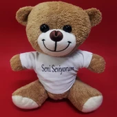 Kahverengi Seni Seviyorum Tişörtlü Ayı - 1