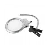 2.5X130 Mm 5X24 Mm Led Aydınlatmalı Büyüteç Masa Üstü Metal Hortum Mandallı Mg15124-C - 1