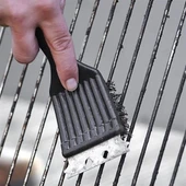 Mangal BBQ Temizlik Fırçası Ergonomik Paslanmaz Çelik Kıllar Mangal Fırçası - 12