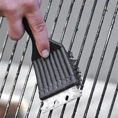 Mangal BBQ Temizlik Fırçası Ergonomik Paslanmaz Çelik Kıllar Mangal Fırçası - 8