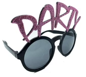 Party Yazılı Simli Pembe Renk Parti Gözlüğü 15x7 cm - 1