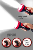 Şarjlı 10w Projektör Led El Fener 2 Mod Aydınlatmalı Uzun Menzil Güvenlik Bekçi Polis Feneri Işıldak - 2