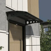 SundurmaX Pratik Metal Sundurma Oval Serisi Kapı ve Pencere Üstü Sundurma Koruma Gölgelik Kar Yağmur Kanopi (Siyah Gövde) - 9