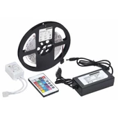 5 MT 3 Cipli Rgb Şerit Led Silikonlu Adaptör Uzaktan Kumanda Tak Çalıştır - 1