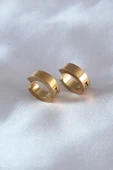 316L Çelik Gold Renk Sıkıştırmalı Erkek Küpe - TJ-EKP278 - 1