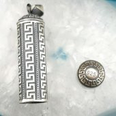 Silindir Tasarımlı 925 Ayar Gümüş Cevşen Muska Kabı Küçük Boy thumbnail 4