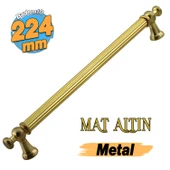 Osmanlı Metal Çizgili Altın Kulp 224 mm 22.4 cm Mobilya Çekmece Mutfak Dolabı Dolap Kapak Kulb Kulpu thumbnail 1