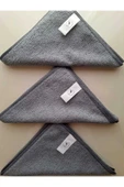 Gri Mikrofiber Temizlik Bezi 3 Adet Ev Ve Cam Temizliği Araba Tezgaüstü Bezi - 1
