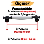 Arnas Porselen Kulp 96 mm Mobilya Çekmece Mutfak Dolabı Dolap Kapak Kulpları Kulb Kulpu Siyah thumbnail 3