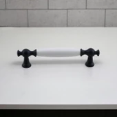Arnas Porselen Kulp 96 mm Mobilya Çekmece Mutfak Dolabı Dolap Kapak Kulpları Kulb Kulpu Siyah thumbnail 4