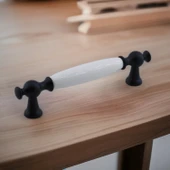 Arnas Porselen Kulp 96 mm Mobilya Çekmece Mutfak Dolabı Dolap Kapak Kulpları Kulb Kulpu Siyah thumbnail 8