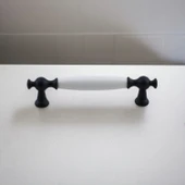 Arnas Porselen Kulp 96 mm Mobilya Çekmece Mutfak Dolabı Dolap Kapak Kulpları Kulb Kulpu Siyah thumbnail 6