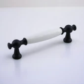 Arnas Porselen Kulp 128 mm Mobilya Çekmece Mutfak Dolabı Dolap Kapak Kulpları Kulb Kulpu Siyah thumbnail 2