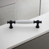 Arnas Porselen Kulp 96 mm Mobilya Çekmece Mutfak Dolabı Dolap Kapak Kulpları Kulb Kulpu Siyah thumbnail 7
