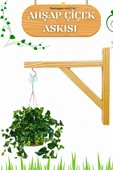 Ramazan Küçük Ahşap Sarkıt Çiçekler Için Kancalı Duvar Askılığı Balkon Askısı Ahşap Çiçeklik - 3