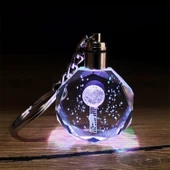 Merdiven Ay Tasarımlı Işıklı Kristal Anahtarlık - 1