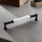 Anav Porselen Kulp 192 mm Mobilya Çekmece Mutfak Dolabı Dolap Kapak Kulpları Kulb Kulpu Siyah thumbnail 7