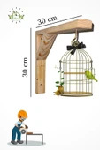 Green Home Ahşap Tünek- Askılık- Kanarya Bülbül Muhabbet Kuşu Papağan Kafesleri Için Dekoratif Askılık - 5