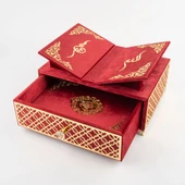 Raşel Kaplama, Çekmeceli Rahleli Kur'an-ı Kerim (Orta Boy, Bordo) - 4