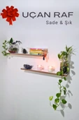 Ramazan Küçük Uçan Raf Beyaz Gizli Raf Kitaplık Çok Amaçlı Raf Hediyelik - 1