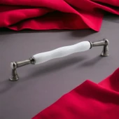 Anav Porselen Antik Nikel Kulp 192 mm Mobilya Çekmece Mutfak Dolabı Dolap Kapak Kulpları Kulb Kulpu - 6