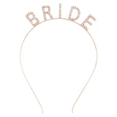 Rose Gold Renk Bekarlığa Veda Kristal Taş Bride Tacı İthal 16x10 cm - 1