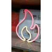 Duvara Asmalı Neon Alev 30 × 23 Cm - 2