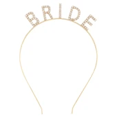 Altın Gold Renk Bekarlığa Veda Kristal Taş Bride Tacı İthal 16x10 cm - 1