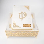 Raşel Kaplama Rahleli Kur'an-ı Kerim (Orta Boy, Krem) - 10