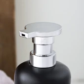 Porsima 268669 Tezgah Üstü Porselen Siyah Sıvı Sabunluk Fırçalı Süngerlikli Sabunluk (550ml) 20cm - 3