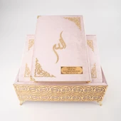 Raşel Kaplama Rahleli Kur'an-ı Kerim (Orta Boy, Pembe) - 4