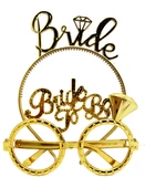 Bride Yazılı Taç ve Bride To Be Yazılı Gözlük Seti Altın Renk - 1
