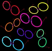 Glow Stick Parti Gözlüğü Glow Partisi Yuvarlak Şekilli Fosforlu Gözlük 6 Adet - 1