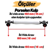 Aruh Porselen Antik Nikel Kulp 160 mm Mobilya Çekmece Mutfak Dolabı Dolap Kapak Kulpları Kulb Kulpu thumbnail 3
