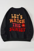 Unisex Let's Baskılı Bisiklet Yaka Sweatshirt - 1