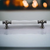 Aruh Porselen Antik Nikel Kulp 160 mm Mobilya Çekmece Mutfak Dolabı Dolap Kapak Kulpları Kulb Kulpu thumbnail 7