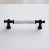 Aruh Porselen Siyah Kulp 128 mm Mobilya Çekmece Mutfak Dolabı Dolap Kapak Kulpları Kulb Kulpu - 2