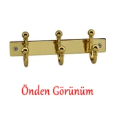 Metal 3'lü Birleşik Vestiyer Duvar Monteli Askı Dolap Askılığı Vidalı Gold Elbise Askısı 1 Adet thumbnail 6