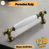 Arnas Porselen Antik Sarı Kulp 128 mm Mobilya Çekmece Mutfak Dolabı Dolap Kapak Kulpları Kulb Kulpu - 1