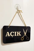 AÇIK/ KAPALI Kapı Tabelası - Berber, Kuaförler ve Terziler  için - 3