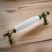 Arnas Porselen Antik Sarı Kulp 96 mm Mobilya Çekmece Mutfak Dolabı Dolap Kapak Kulpları Kulb Kulpu thumbnail 5