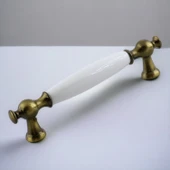 Arnas Porselen Antik Sarı Kulp 96 mm Mobilya Çekmece Mutfak Dolabı Dolap Kapak Kulpları Kulb Kulpu thumbnail 7