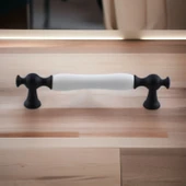 Aruh Porselen Siyah Kulp 128 mm Mobilya Çekmece Mutfak Dolabı Dolap Kapak Kulpları Kulb Kulpu - 7