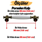 Arnas Porselen Antik Sarı Kulp 96 mm Mobilya Çekmece Mutfak Dolabı Dolap Kapak Kulpları Kulb Kulpu thumbnail 3