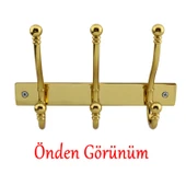 Metal Gold 3'lü Birleşik Portmanto Vestiyer Duvar Monteli Dolap Askılığı Vidalı Elbise Asma 1 Adet thumbnail 7