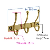 Metal Gold 3'lü Birleşik Portmanto Vestiyer Duvar Monteli Dolap Askılığı Vidalı Elbise Asma 1 Adet thumbnail 2