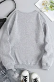 Unisex Uykucu Panda Baskılı Bisiklet Yaka Sweatshirt - 4
