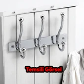 Metal Krom 3'lü Birleşik Portmanto Vestiyer Duvar Monteli Dolap Askılığı Vidalı Elbise Asma 1 Adet thumbnail 3