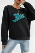 Unisex Nice Baskılı Bisiklet Yaka Sweatshirt - 3